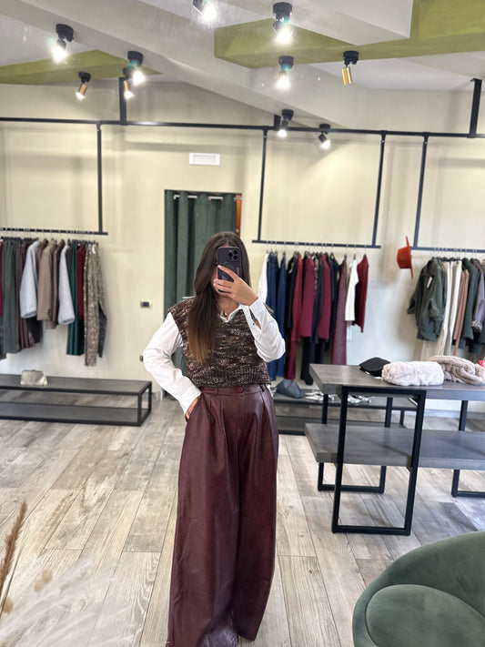 PANTALONE BORDEAUX (ecopelle)