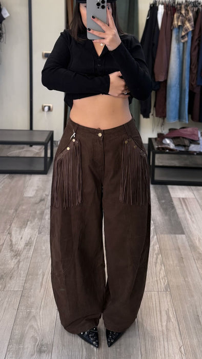 PANTALONE SUEDE BROWN