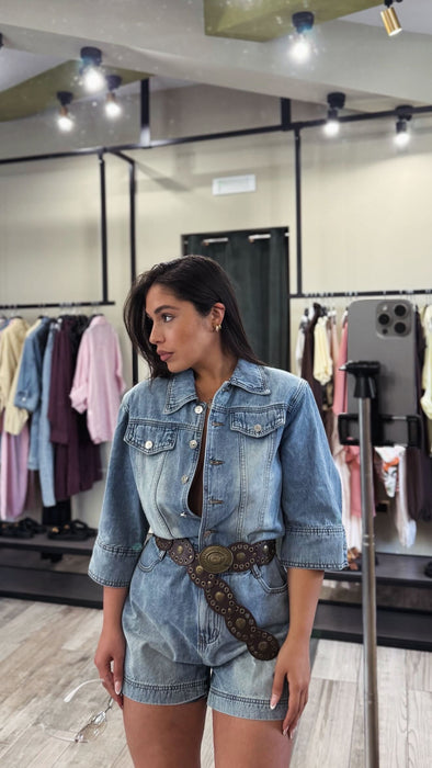 SALOPETTE IN DENIM SOLEA
