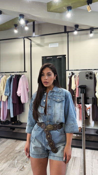 SALOPETTE IN DENIM SOLEA