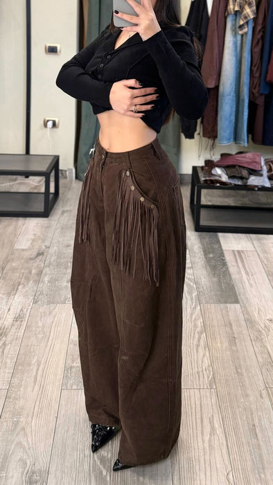 PANTALONE SUEDE BROWN