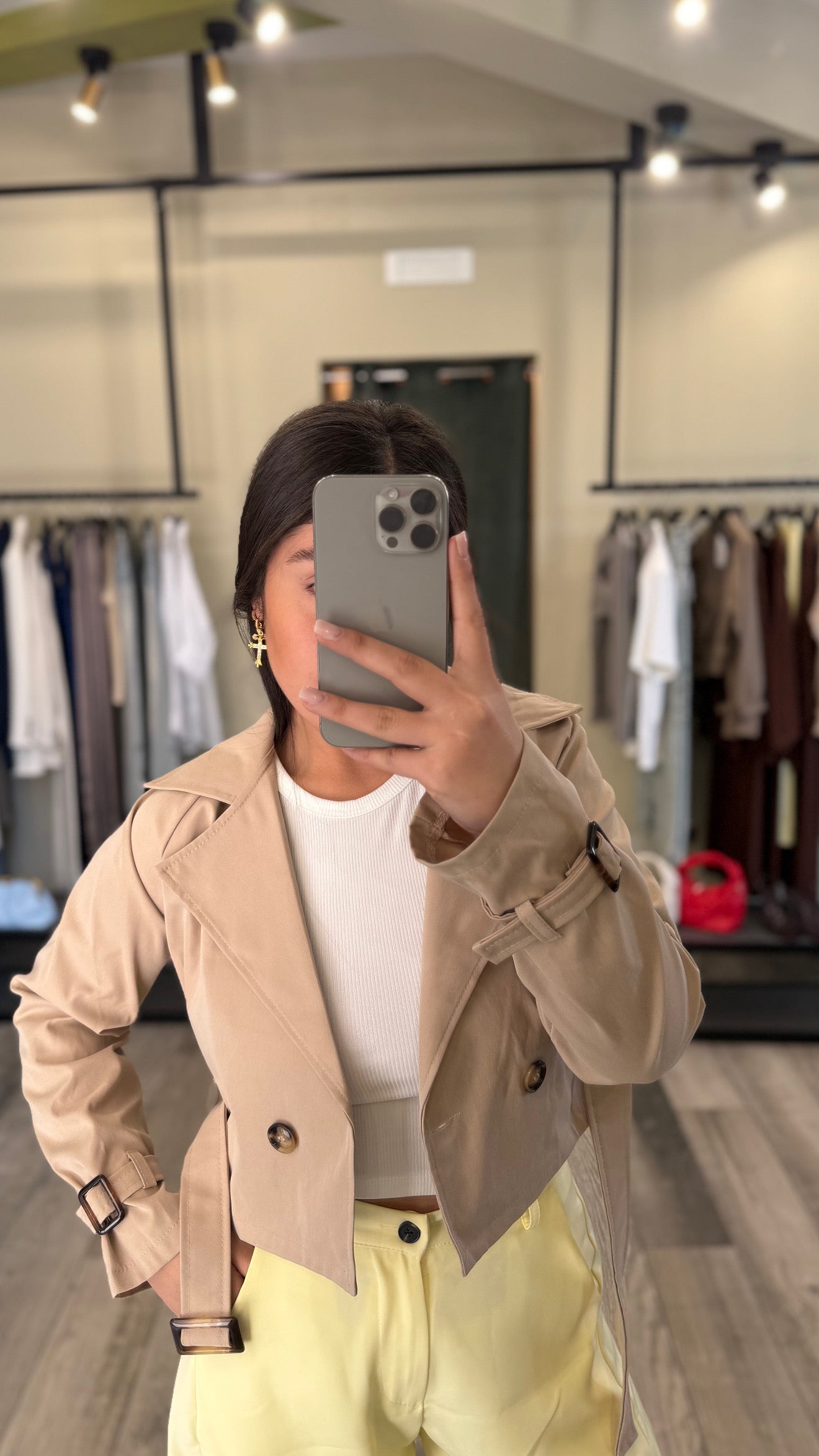 TRENCH CROPPED (beige)