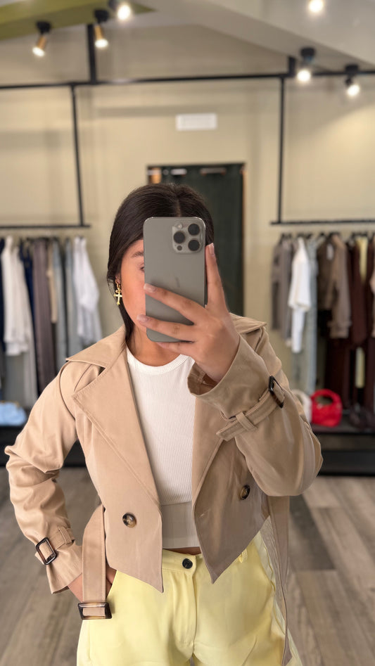 TRENCH CROPPED (beige)